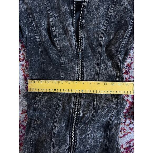 Vintage 80s TD4 by Electra Acid Wash Full Zip Midi Dress with Ruffle back Small - Picture 11 of 11